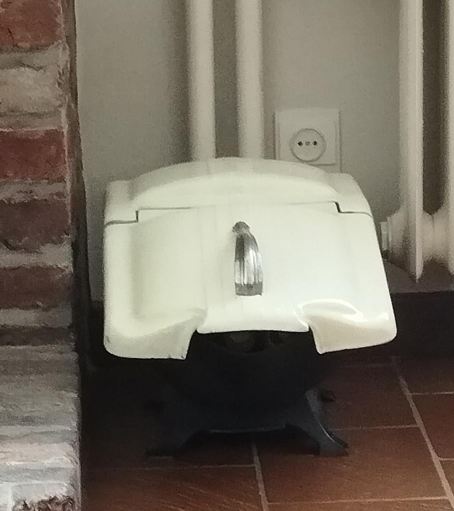 Kolenbak (kit) gietijzer en email  +schep, Antiek en Kunst, Ophalen