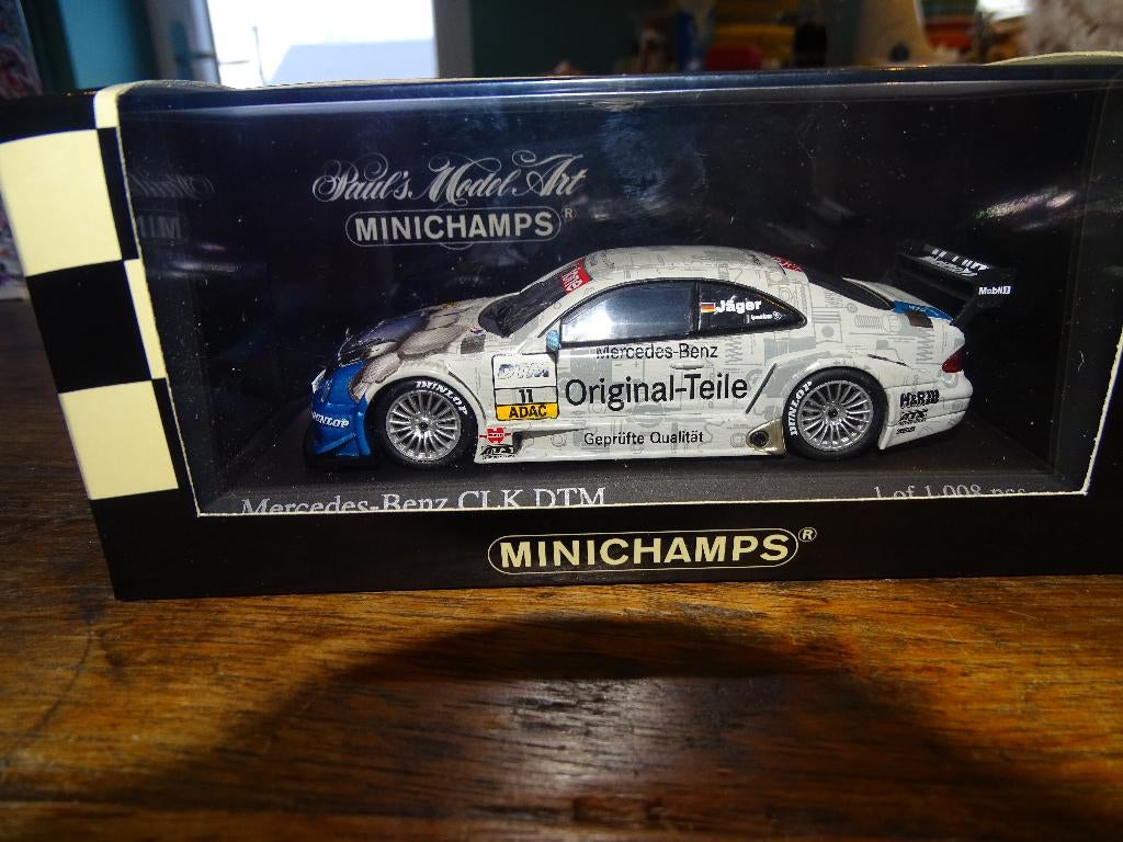 Minichamps Mercedes CLK DTM 2001 Jaeger 1/43, Ophalen of Verzenden, Nieuw, Auto, MiniChamps