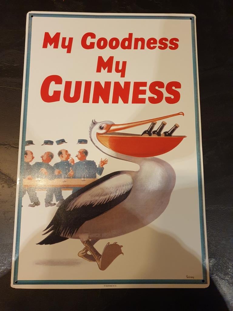 Metaal Reclamebord - Guinness Gilroy -, Ophalen of Verzenden, Gebruikt, Reclamebord, Plaat of Schild, Overige merken