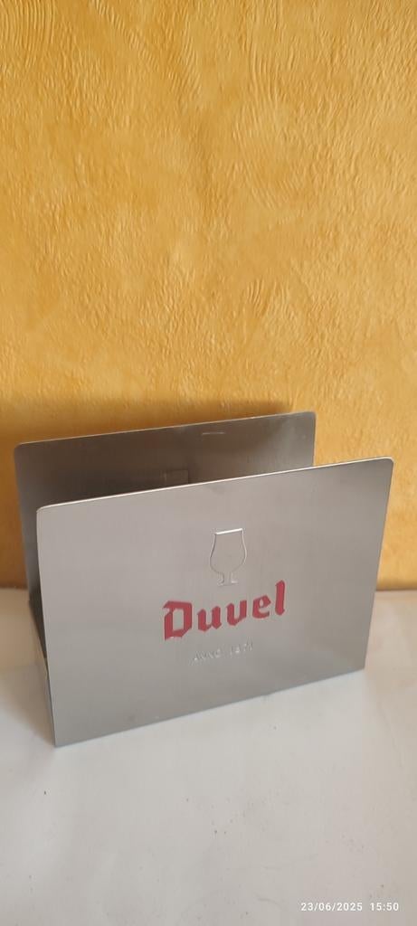Metalen onderzetterhouder van DUVEL., Ophalen of Verzenden, Nieuw, Viltje(s), Duvel