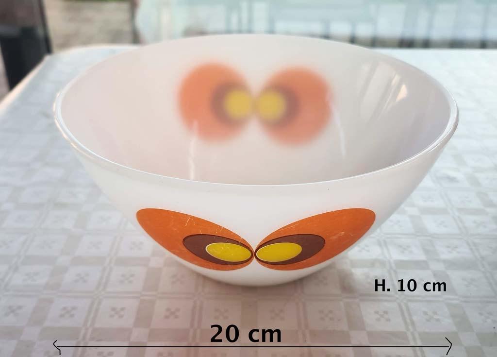 vintage kom Jena glas-Schott Mainz- Carina's pauwenoog, Ophalen, Glas
