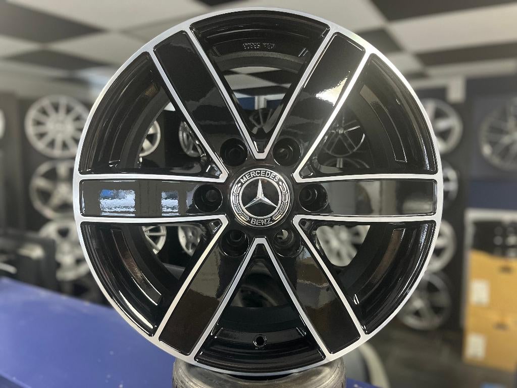 NIEUWE 16 inch 6x130 zwart polish MB Sprinter sportvelgenset, Neuf, Enlèvement ou Envoi, 16 pouces, Pneus été