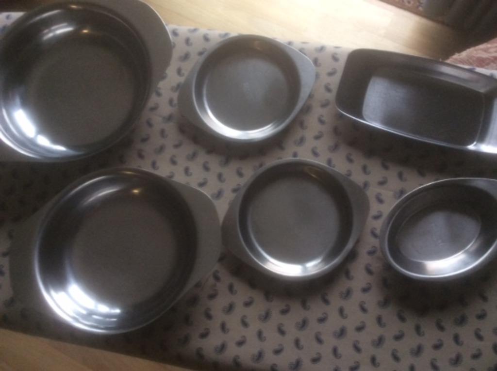 6 inox schotels, Ophalen of Verzenden, Zo goed als nieuw, Inox