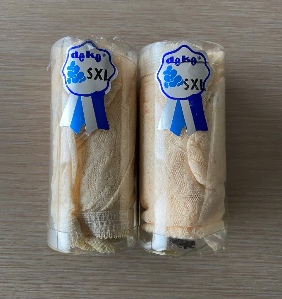 Lot 2 perzikkleurige kanten slips maat XL - NIEUW, Verzenden, Slip