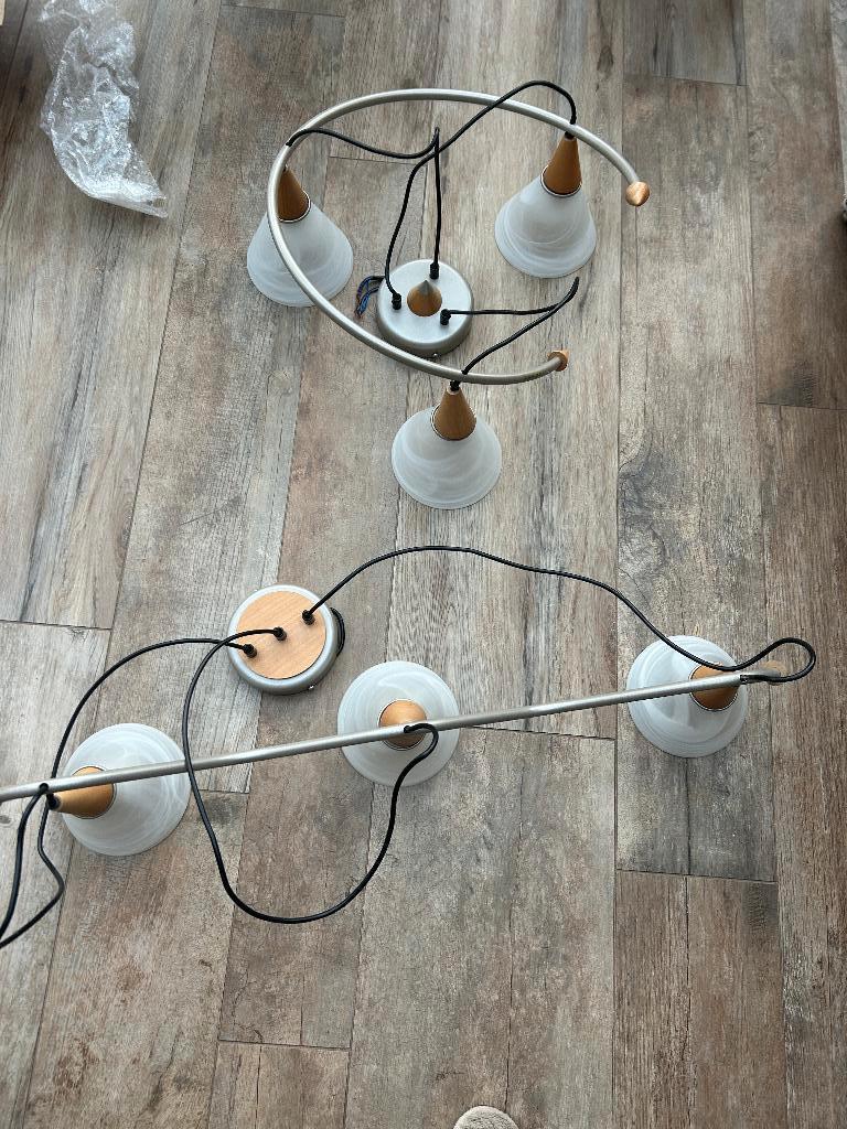 2 lampes suspendues/lustres de la marque Massive, Enlèvement, Comme neuf, Verre
