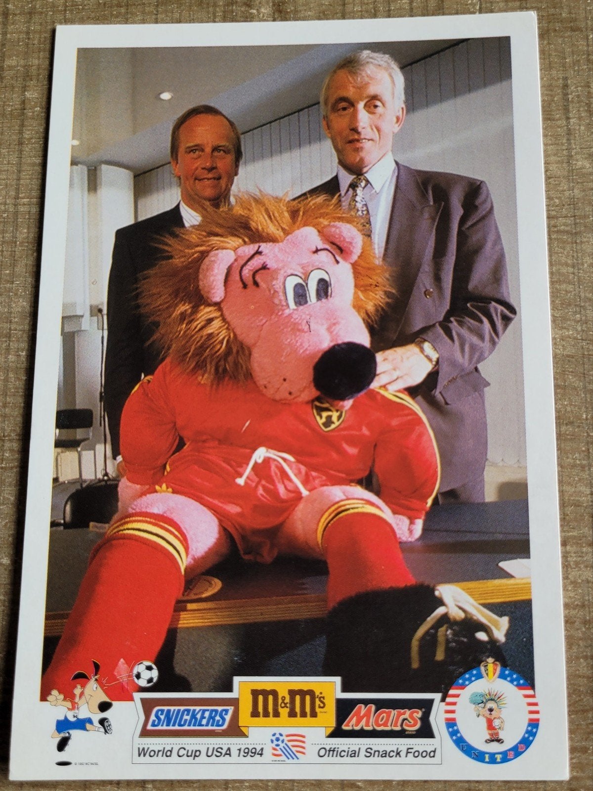 Postkaart World Cup USA 1994: Paul Van Himst, Collections, Articles de Sport & Football, Enlèvement ou Envoi, Utilisé, Affiche, Image ou Autocollant
