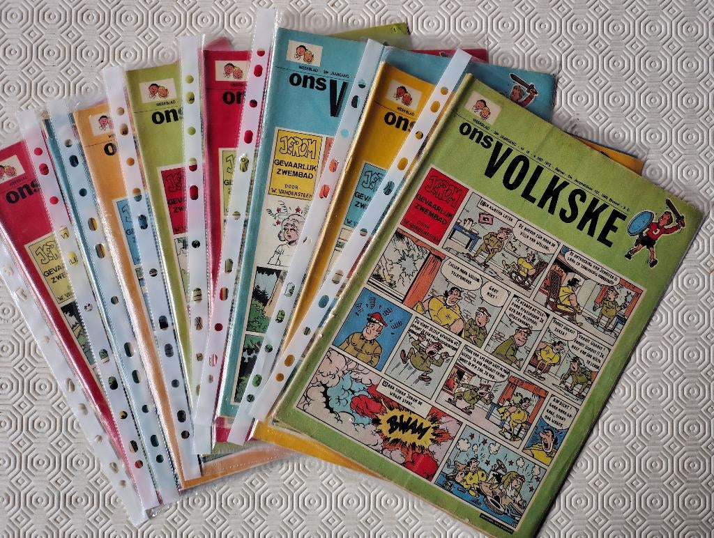 Vintage Stripmagazines Ons Volkske, Boeken, Stripverhalen, Gelezen, Ophalen of Verzenden, Verschillende auteurs, Meerdere stripboeken