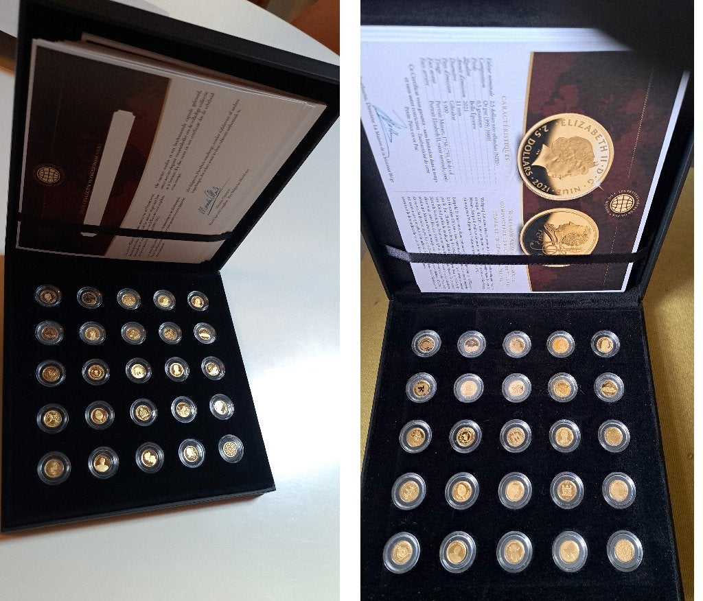 Coffret OR PUR (25 pièces) - La Maison de la Monnaie Belge, Enlèvement, Or, Série, Or