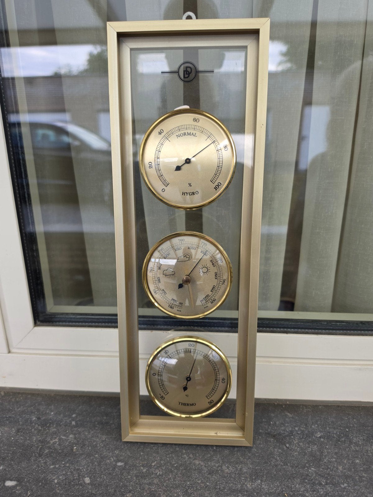 barometer goudkleurig, Audio, Tv en Foto, Weerstations en Barometers, Ophalen, Barometer