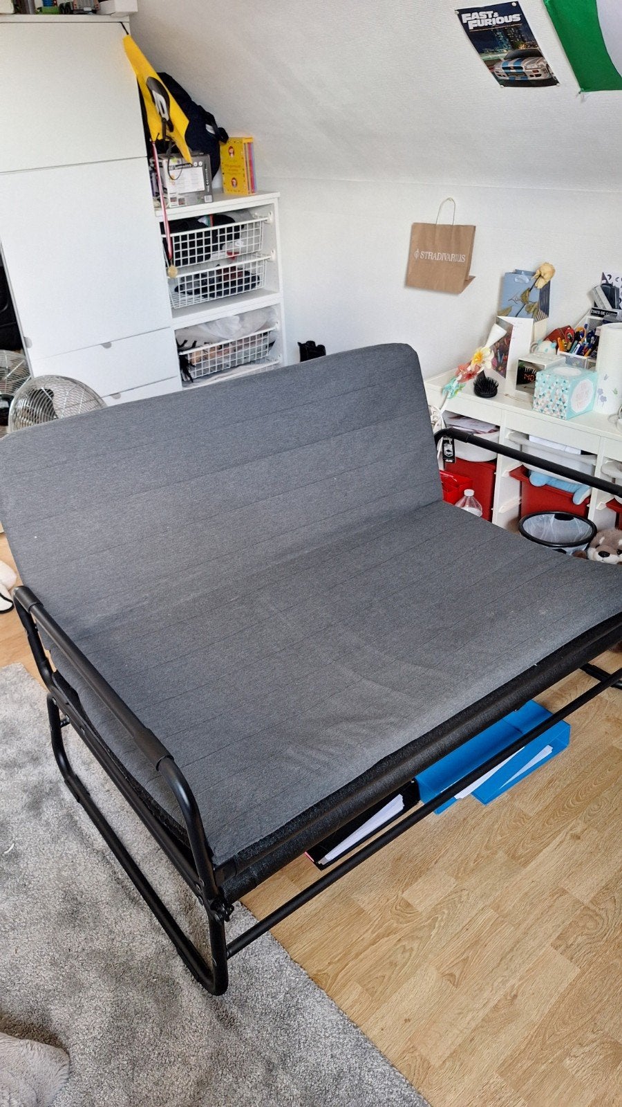 canapé lit Ikea, Gris, Enlèvement, Utilisé, 120 cm