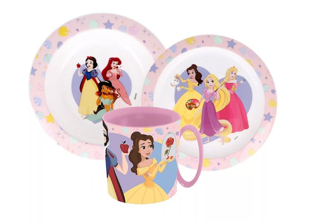 Disney Princess Kinderservies met Mok - Magnetron Eetsetje, Kinderen en Baby's, Ophalen of Verzenden, Nieuw