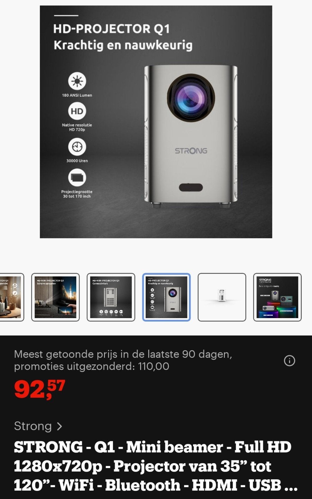 projector strong nieuw in doos, Audio, Tv en Foto, Ophalen of Verzenden