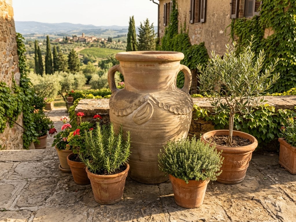 XL Vintage bloempot 70cm hoog, Enlèvement, Rond, Terracotta, Jardin