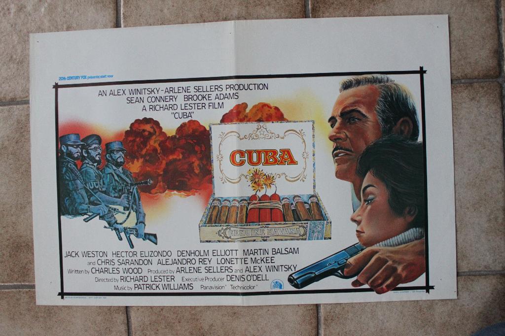 filmaffiche Sean Connery Cuba 1979 filmposter, Enlèvement ou Envoi, Rectangulaire horizontal, A1 jusqu'à A3, Comme neuf