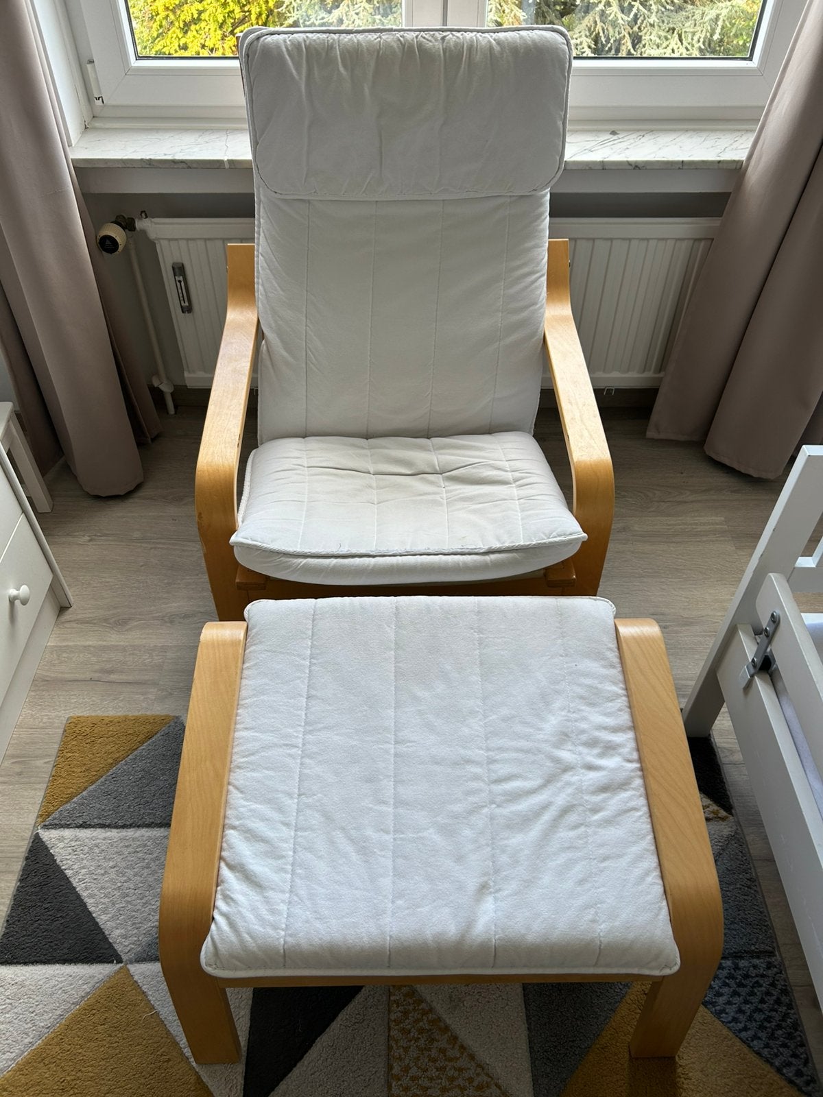 Fauteuil et repose-pied Poang Ikea, Enlèvement, Utilisé, Moins de 75 cm, 50 à 75 cm