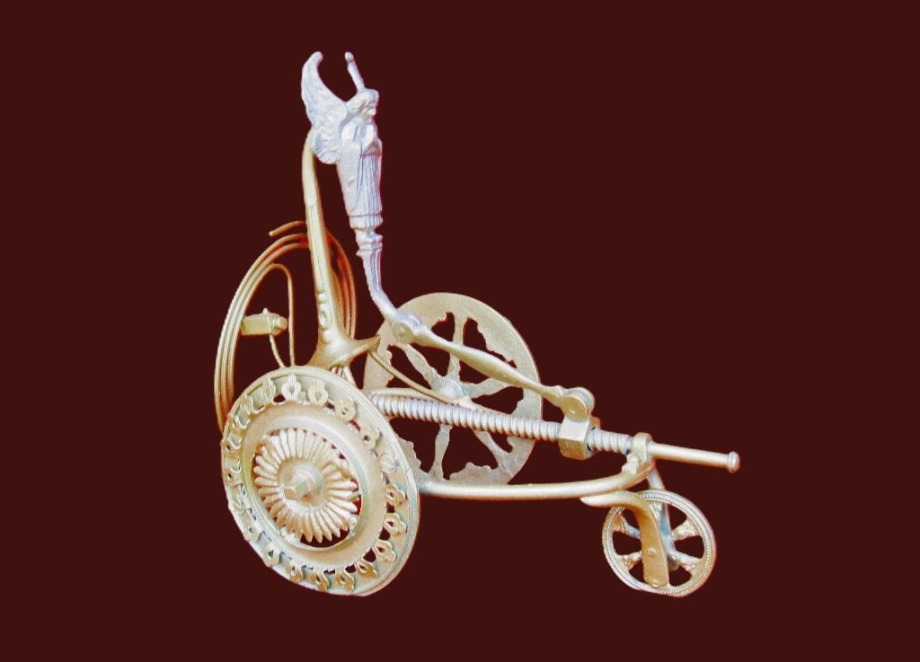 curiosa : vergulde chariot., Antiek en Kunst, Ophalen