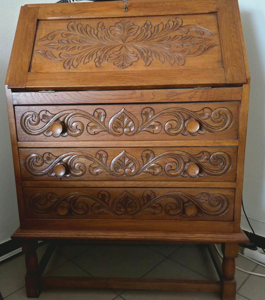 Vintage houten secretaire (80 x 41 x 106, Huis en Inrichting, Kasten | Secretaires, Ophalen