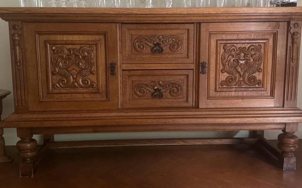 Vintage eikenhouten dressoir, Enlèvement, Utilisé, Chêne, Avec tiroir(s)