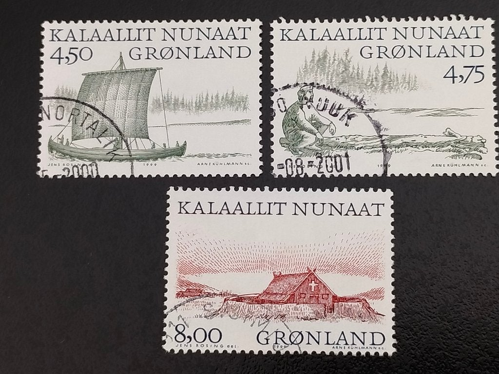 Groenland 1999 - Vikingen - uit BLOK 17, Verzenden, Denemarken, Gestempeld