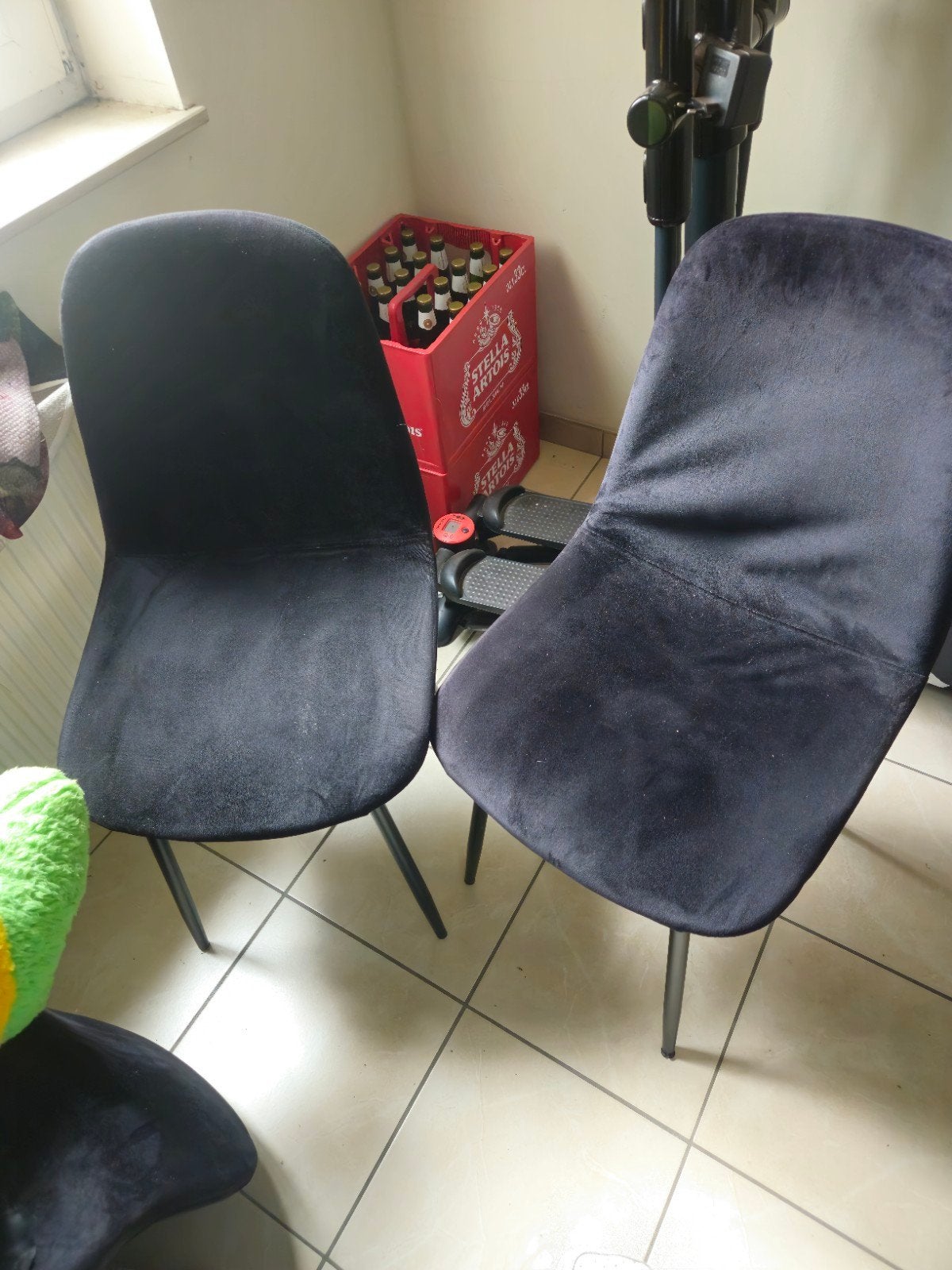 4 zwarte velvet kuipstoelen, Huis en Inrichting, Ophalen