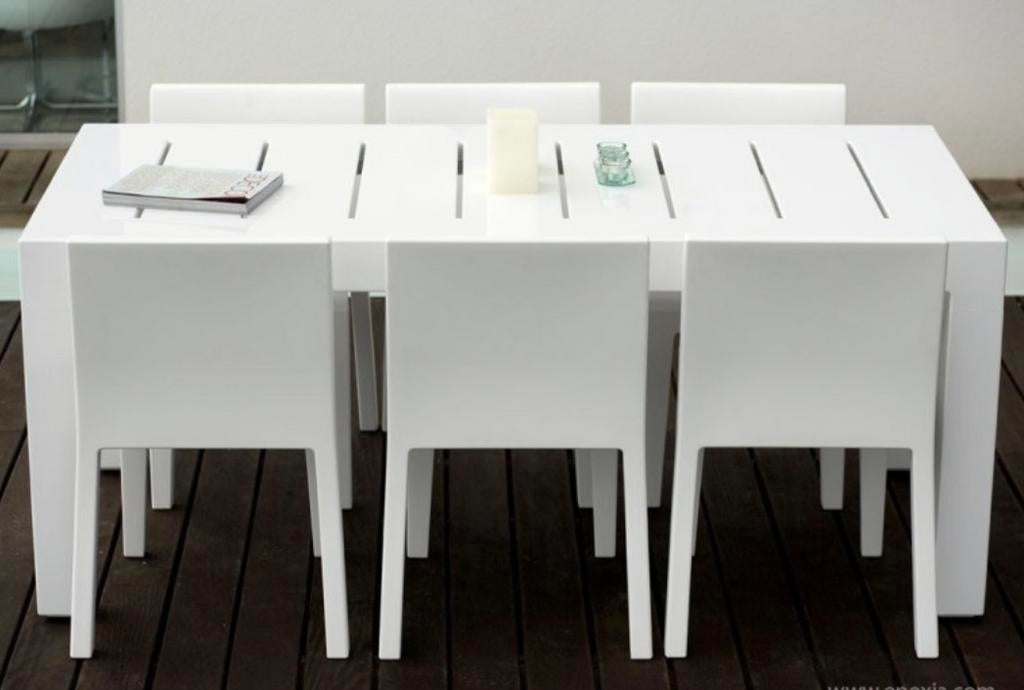 Eettafel + 6 stoelen (Spaans designmerk Vondom), Ophalen, Kunststof, 6 zitplaatsen, Zo goed als nieuw