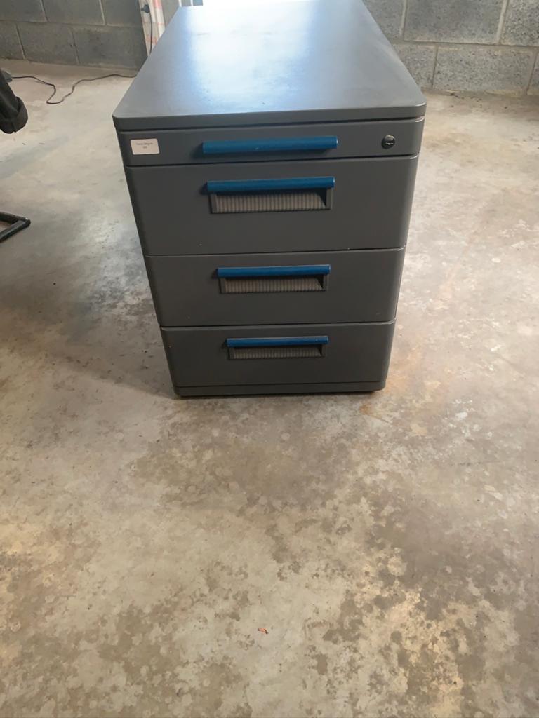 Meuble de bureau sur roulettes, 3 ou 4 tiroirs, Enlèvement, Comme neuf, Métal
