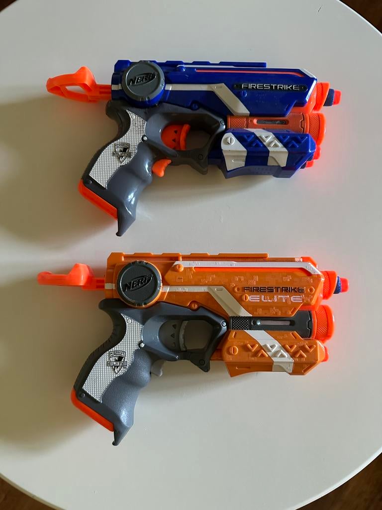 2x Nerf N-Strike Elite Firestrike blaster, Kinderen en Baby's, Speelgoed | Buiten | Actiespeelgoed, Zo goed als nieuw, Ophalen of Verzenden