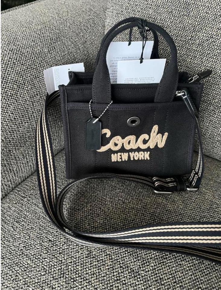 Coach cargo tote bag zwart/taupé SMALL (19x15x11cm) NIEUW, Ophalen, Nieuw, Zwart, Handtas