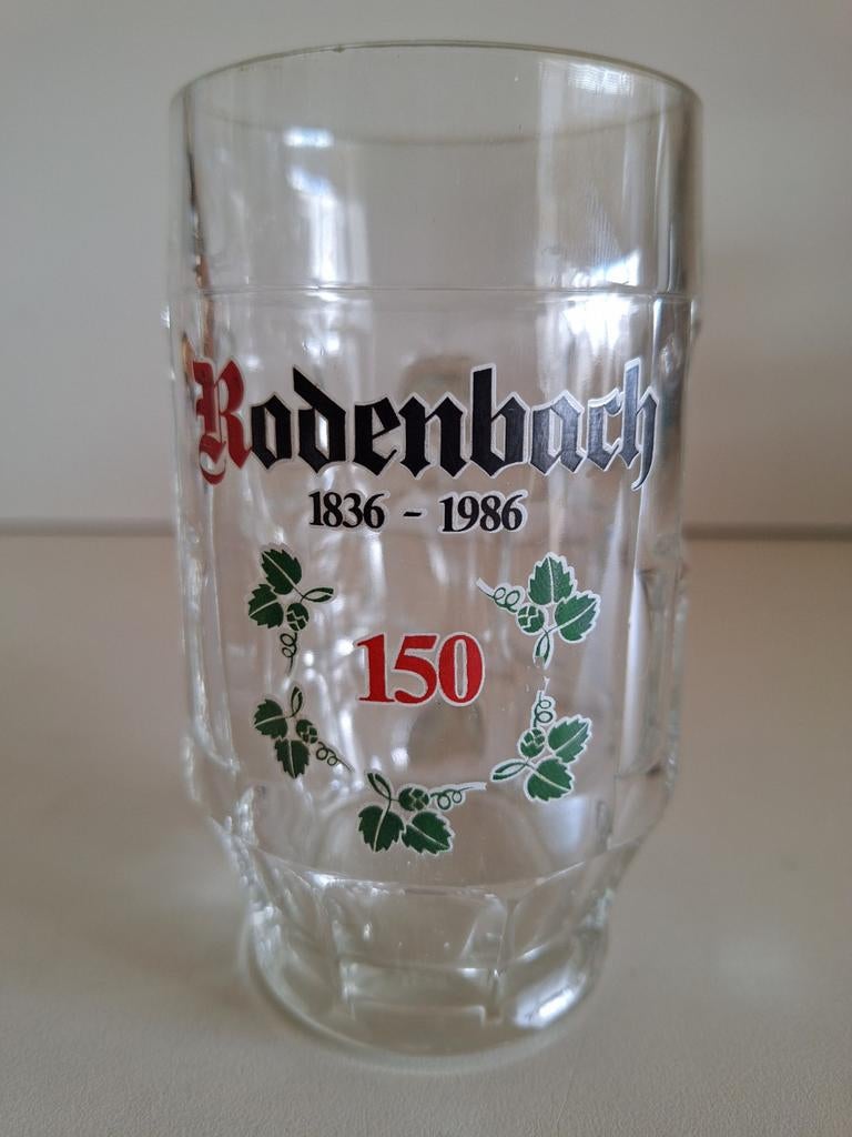 Oude glazen 0,25 cl bierpot brouwerij Rodenbach Roeselare, Enlèvement ou Envoi