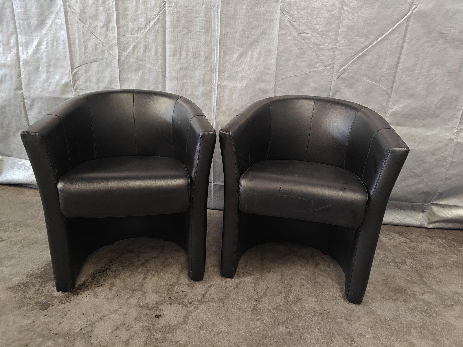 2 zwarte kuipzeteltjes, Ophalen, Gebruikt, Minder dan 75 cm, Leer