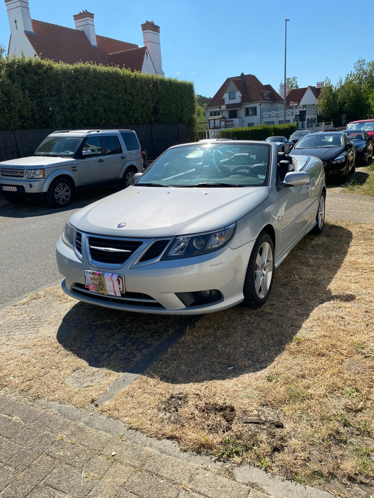 SAAB 9.3 CABRIO 1.9D 2008 198000 km, Auto's, Saab, Voorwielaandrijving, Zwart, Cabriolet, Leder