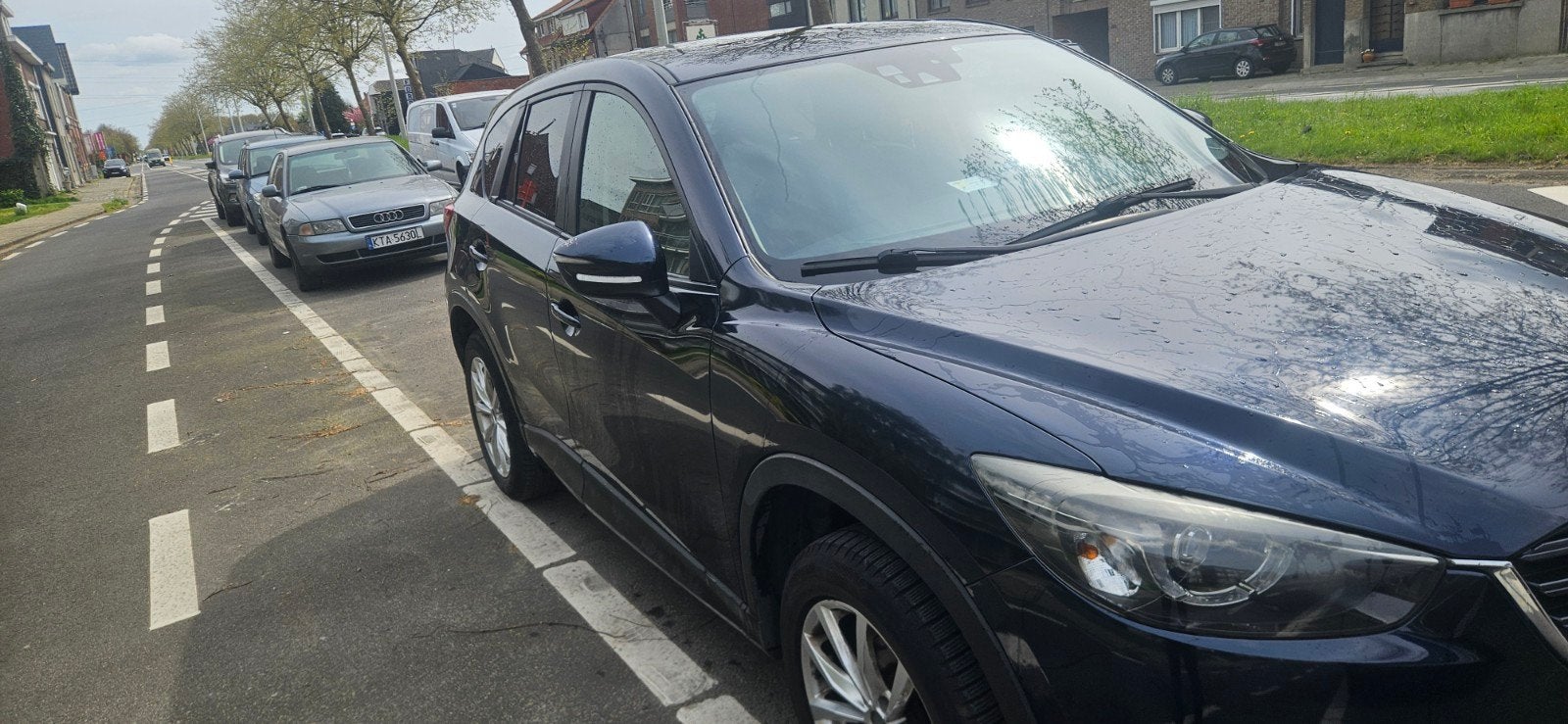 Mazda CX-5 2016, Auto's, Mazda, Automaat, Blauw, Leder, Diesel
