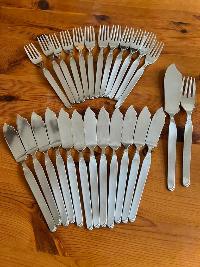 Couverts à poisson pour 12 personnes, 26 pièces, Résiste au lave-vaisselle, Ensemble de couverts, Enlèvement, Utilisé
