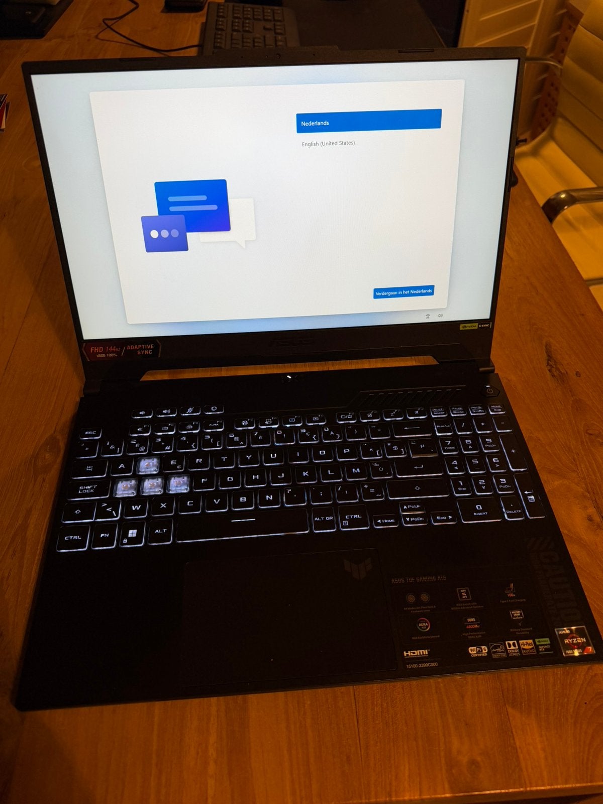 ASUS TUF A15 - RTX 4060 - 15.6 inch-144 Hz, Computers en Software, Windows Laptops, Zo goed als nieuw, 15 inch, SSD, 4 Ghz of meer