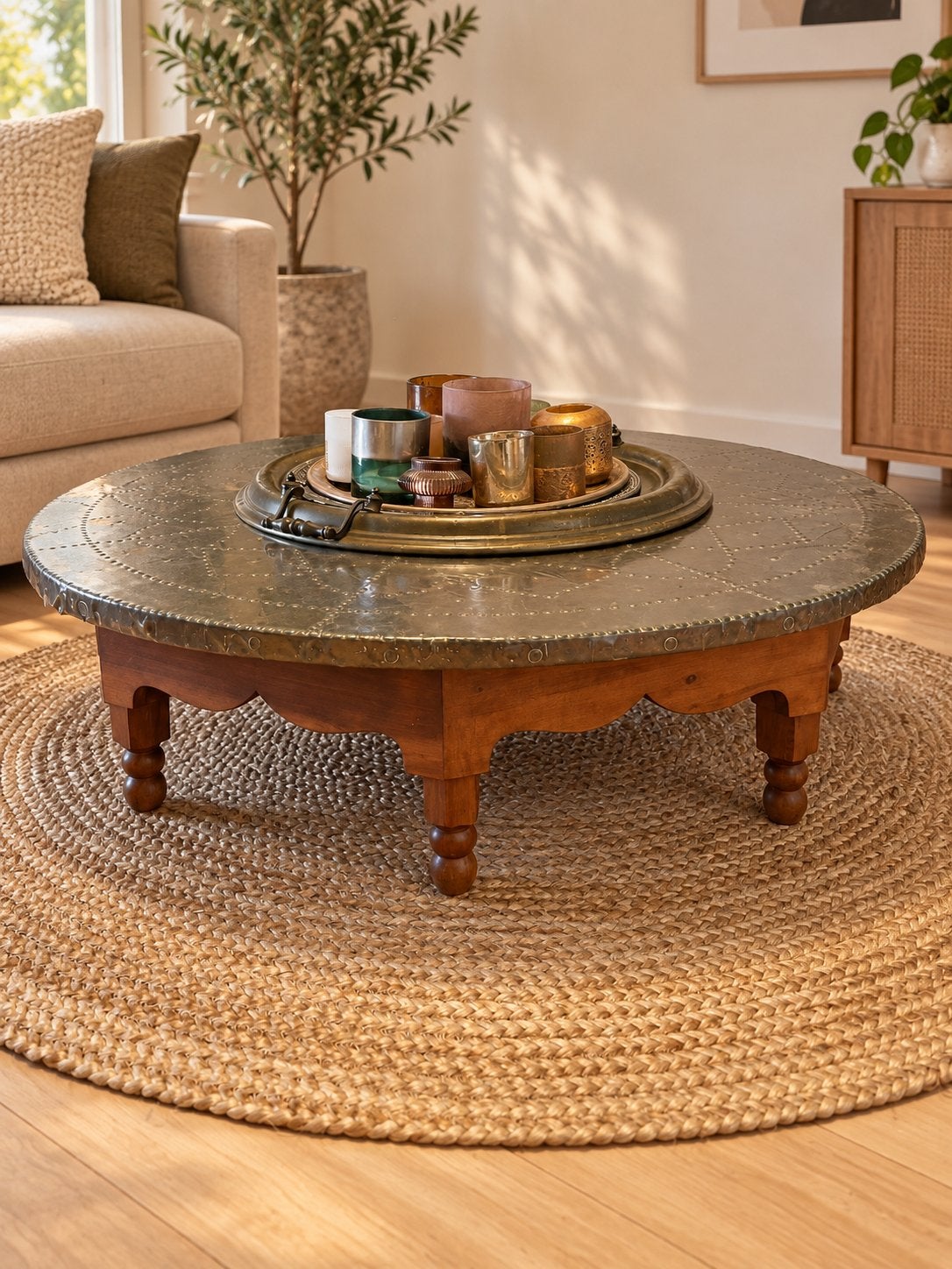 Table basse marocaine vintage unique des années 60-70, Enlèvement