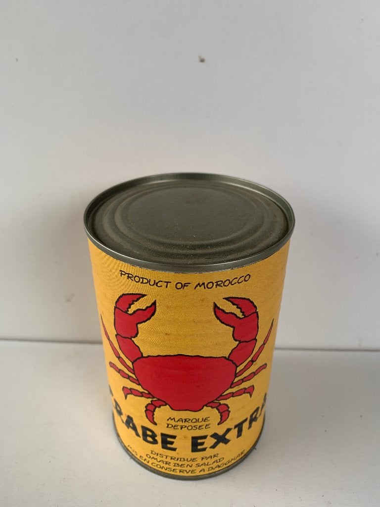 STRIPFIGUUR KUIFJE: GEVULDE BLIKKEN DOOS CRABE EXTRA, Verzamelen, Ophalen of Verzenden, Kuifje, Nieuw, Beeldje of Figuurtje