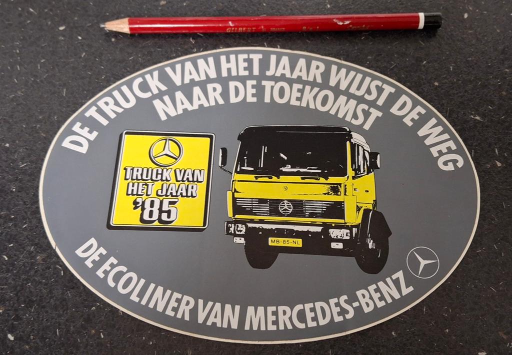 Autocollant Camion Mercedes Benz vintage de l'année 1985, Enlèvement ou Envoi, Comme neuf, Voiture ou Moto