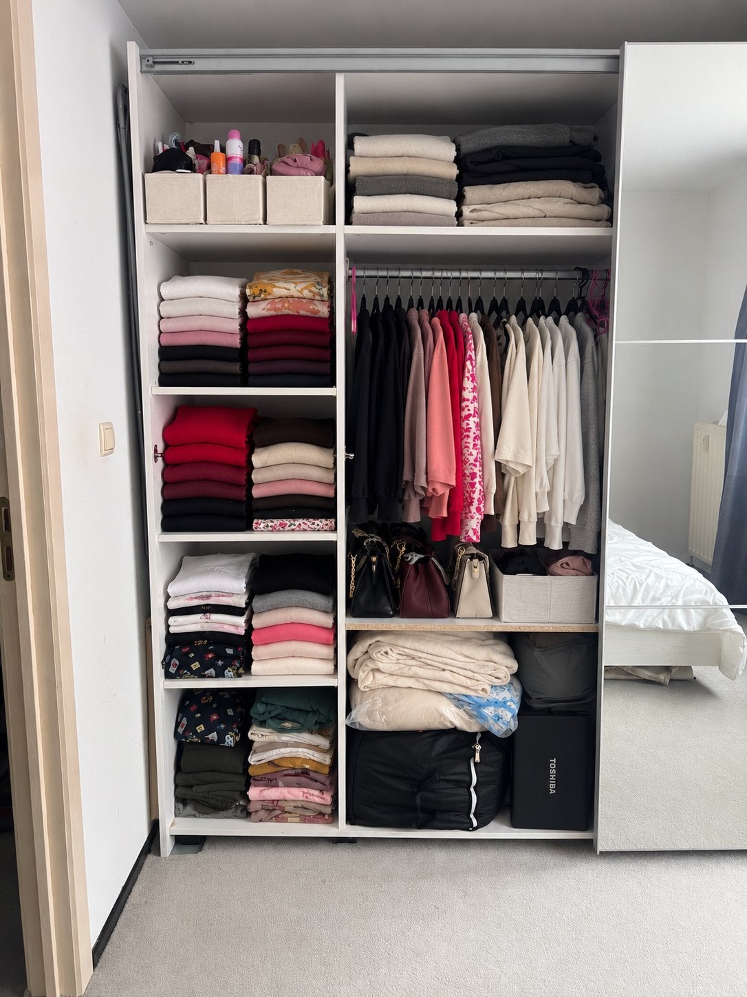 Slaapkamer set te koop–bed 140200 cm kleerkast met spiegel, Enlèvement, Comme neuf, 200 cm