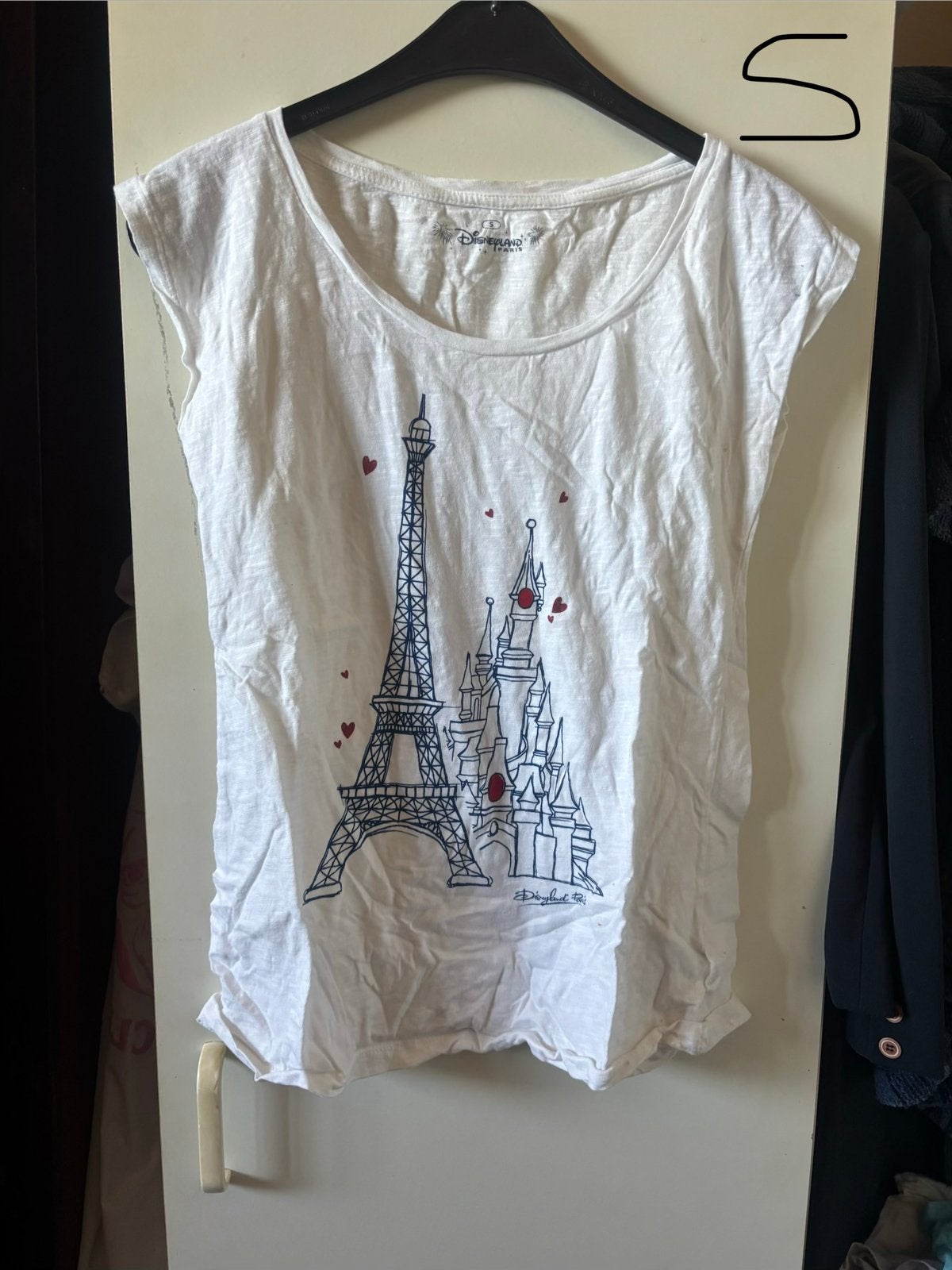 tshirt eifeltoren, Wit, Ophalen of Verzenden, Zo goed als nieuw, Korte mouw