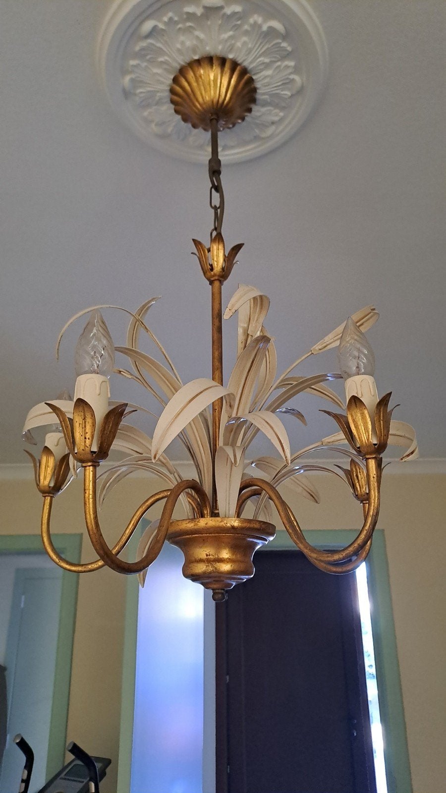 Vintage Hollywood Regency Kroonluchter – Palm / Coco Chanel, Ophalen