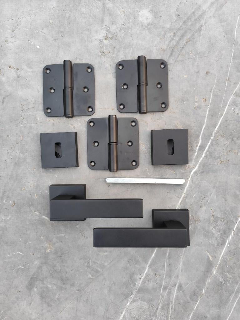 HDD deurklinken set Cubica met scharnieren, Enlèvement ou Envoi, Comme neuf, Autres matériaux, Loquet ou Poignée
