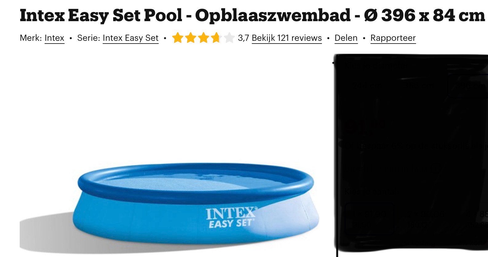 Intex Zwembad (excl pomp) met afdekzeil, Tuin en Terras, Ophalen, Opblaaszwembad, 80 tot 120 cm, Rond