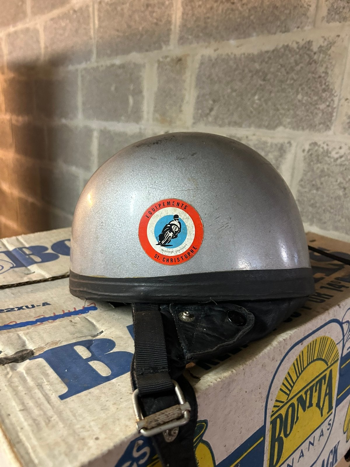 Casque bol st christophe, Vélos & Vélomoteurs, Casques de cyclomoteur, Enlèvement, Utilisé, Medium