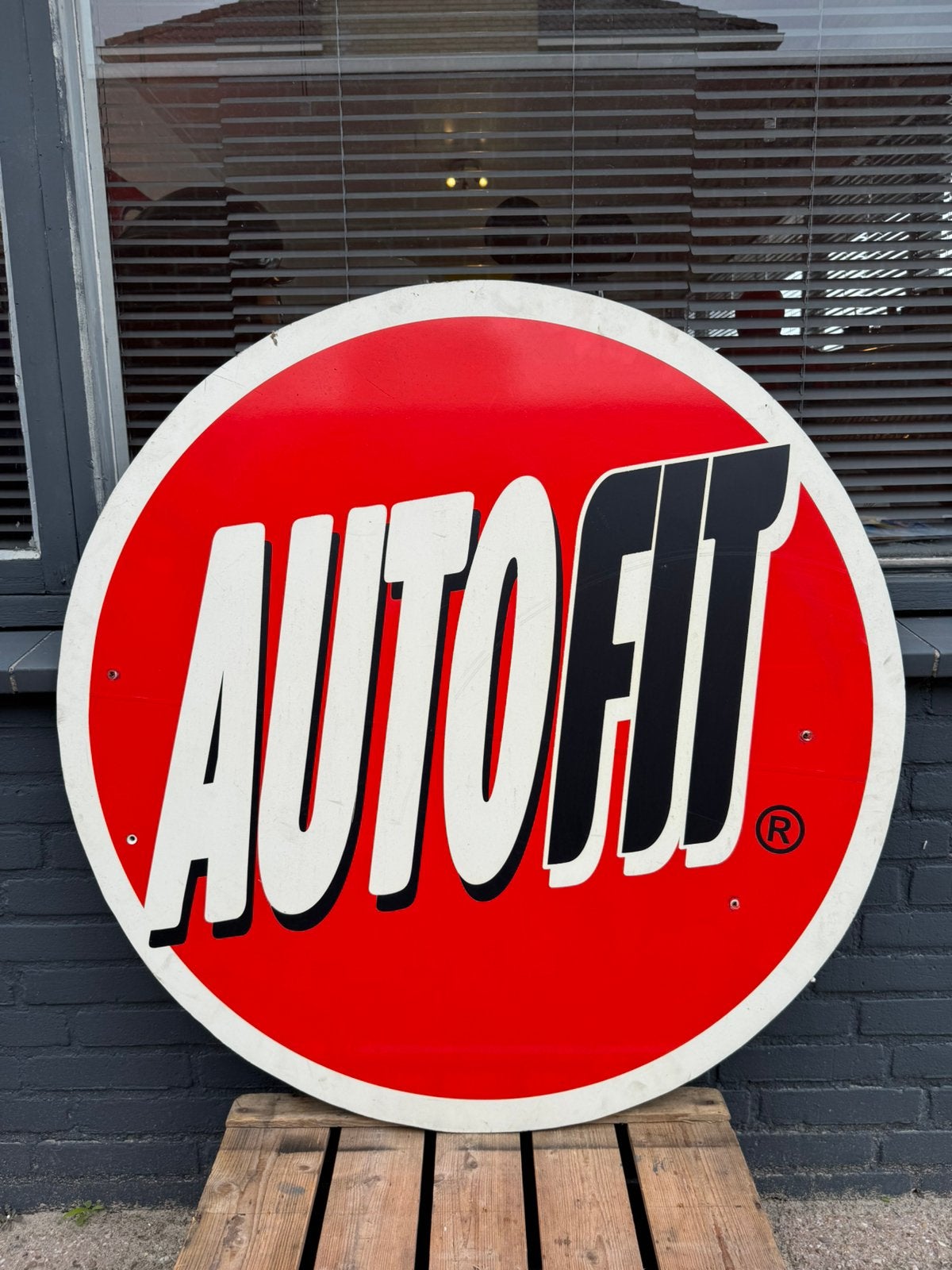 Groot garage reclamebord AutoFit XL, Verzamelen, Merken en Reclamevoorwerpen, Gebruikt, Reclamebord, Ophalen