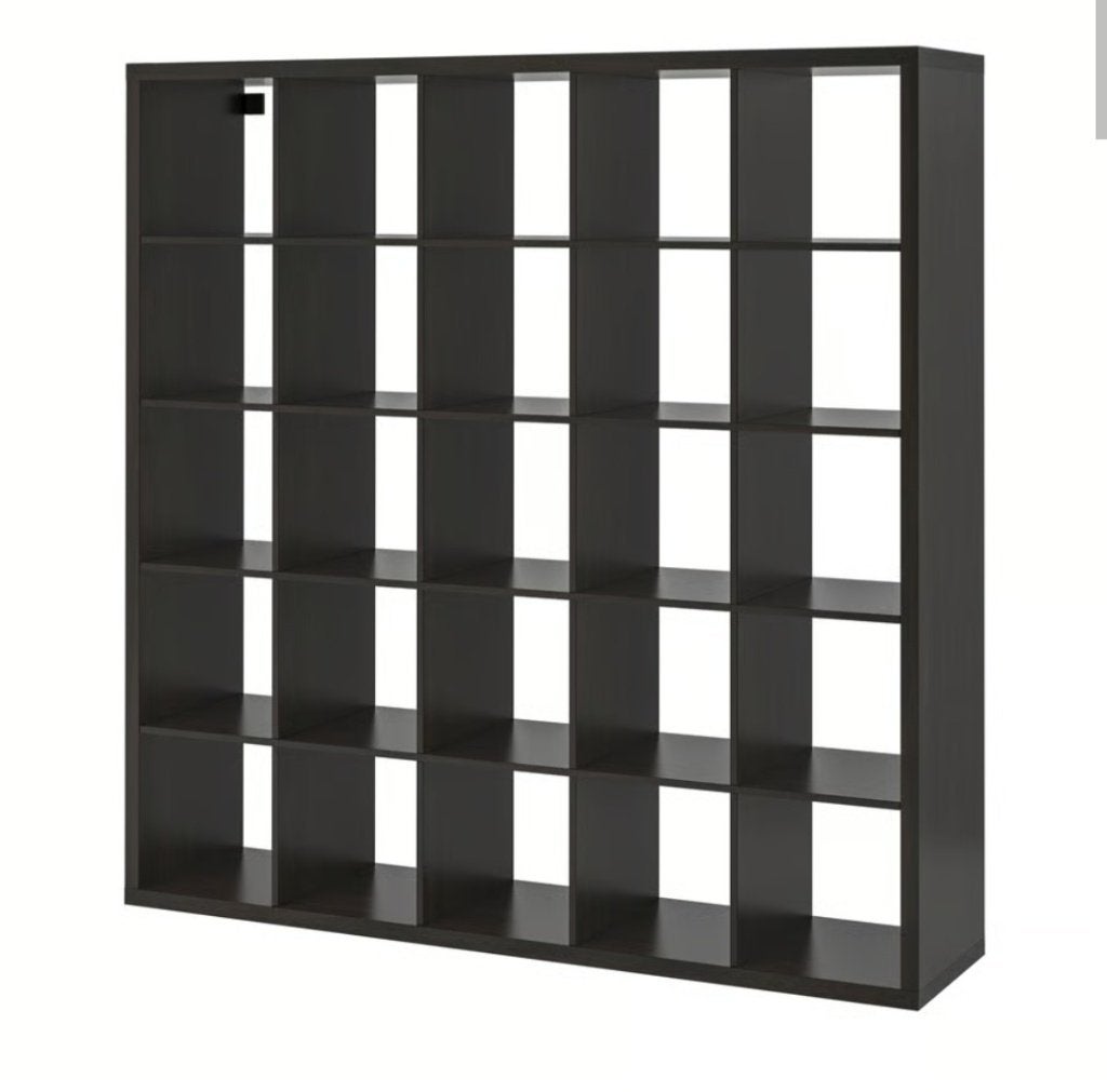 Kallax kast 5x5 donkerbruin, 25 à 50 cm, 150 à 200 cm, Utilisé, 150 à 200 cm