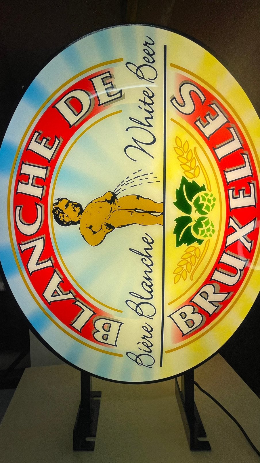 Lichtreclame biere blanche blanche de bruxelles, Verzamelen, Biermerken, Ophalen, Nieuw