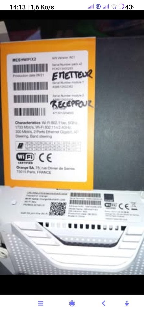 Kit Wi-Fi Booster Orange – Système Mesh étendre votre Wi-Fi, Informatique & Logiciels, Amplificateurs wifi, Comme neuf, Enlèvement ou Envoi