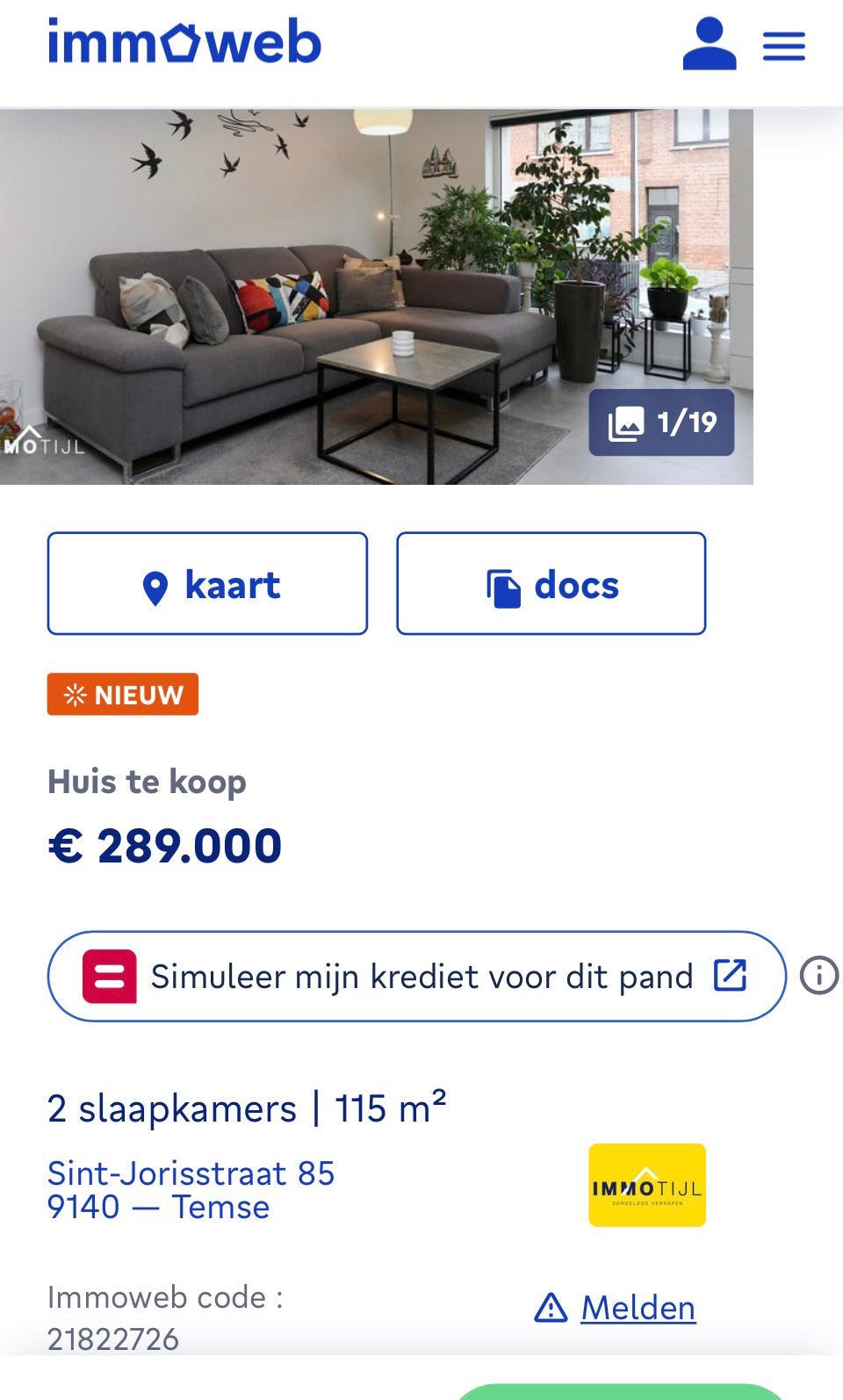 Huis te koop, Immo