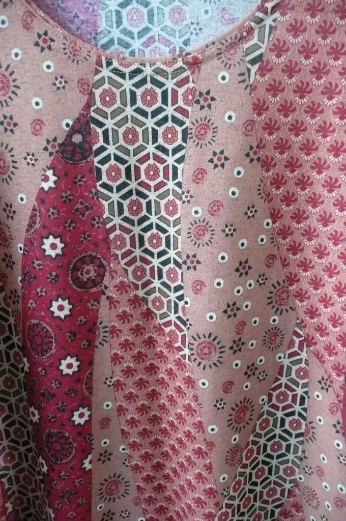 Luchtige bloes met rode print Canda (a246), Kleding | Dames, Grote Maten, Zo goed als nieuw, Canda, Rood, Shirt of Top