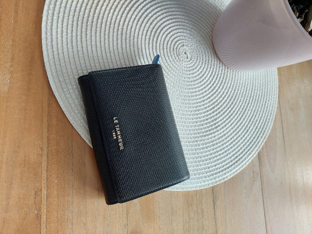 Porte-feuille bleu marine 2 tons marque Tanneur en cuir, Autres marques, Cuir, Enlèvement ou Envoi, Comme neuf